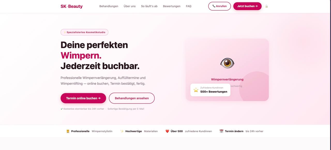 SK Beauty — Online-Buchungssystem