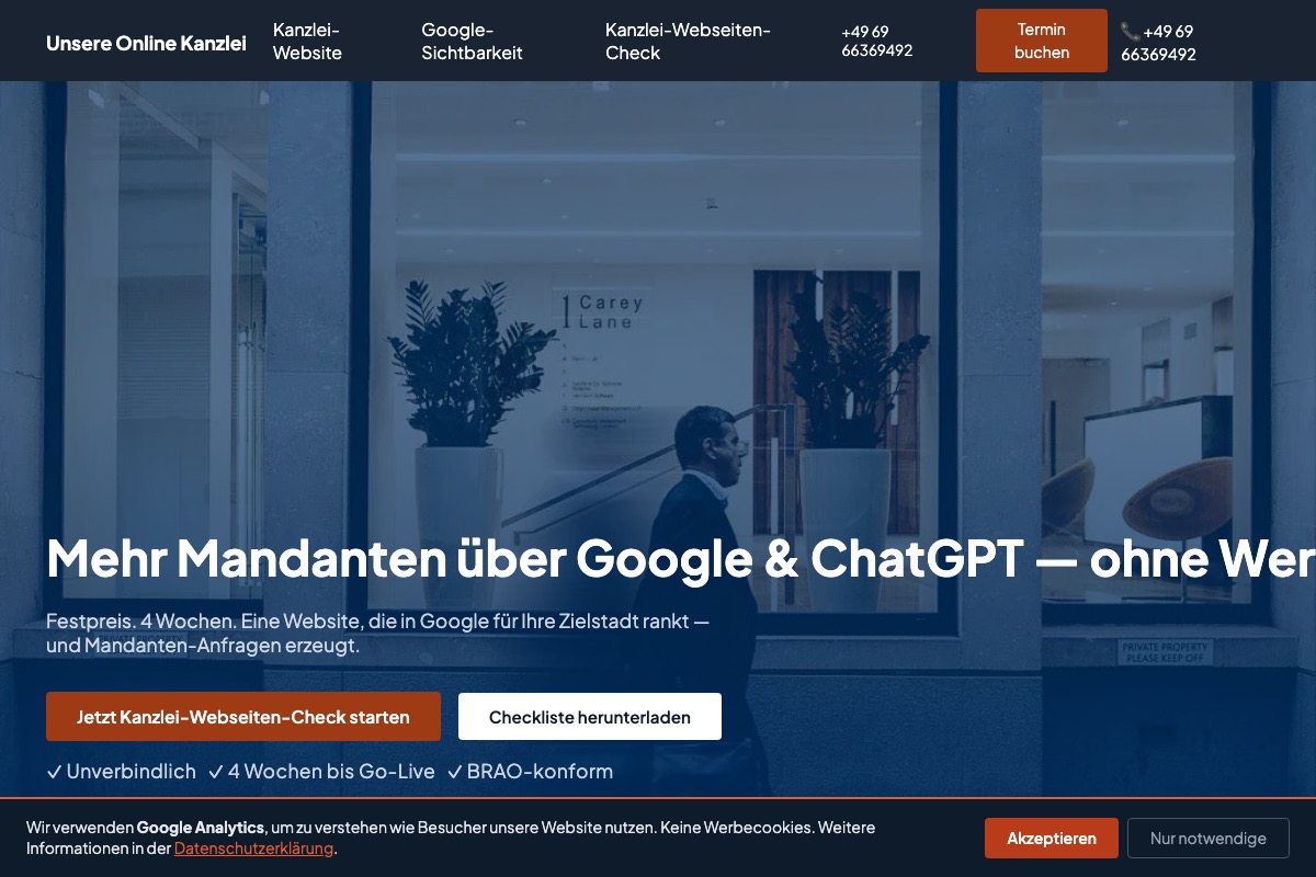 Kanzlei Hofmann Frankfurt - Website nach Relaunch
